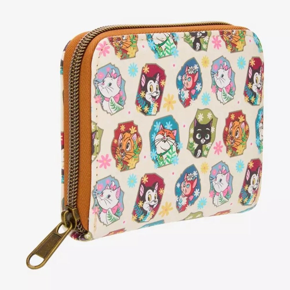 Loungefly Disney Cats Wallet Characters Floral Zip Around New - Picture 4 of 4